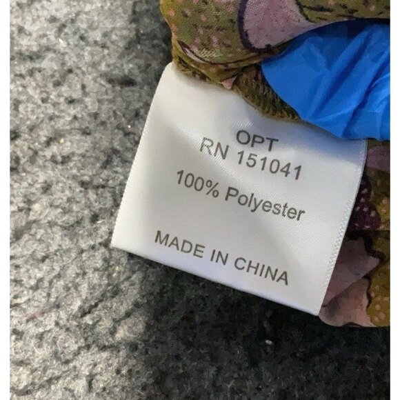 Anthropologie OPT Metallic Boho Peasant Top Small Olive Green Pink Floral - Picture 6 of 7